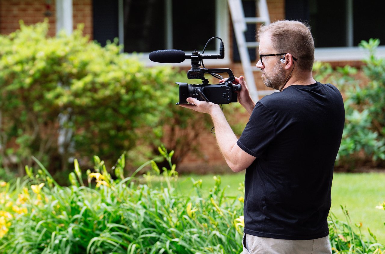 Jonathan Sanders shooting video outdoors